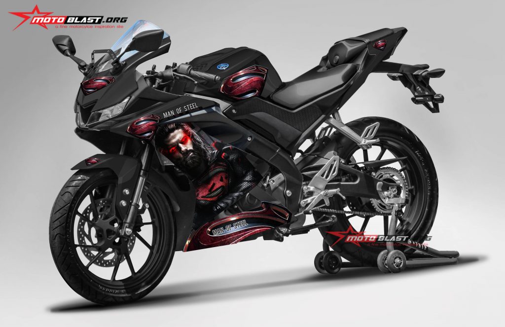  Modifikasi  striping Yamaha R15 V3 livery Man of Steel 