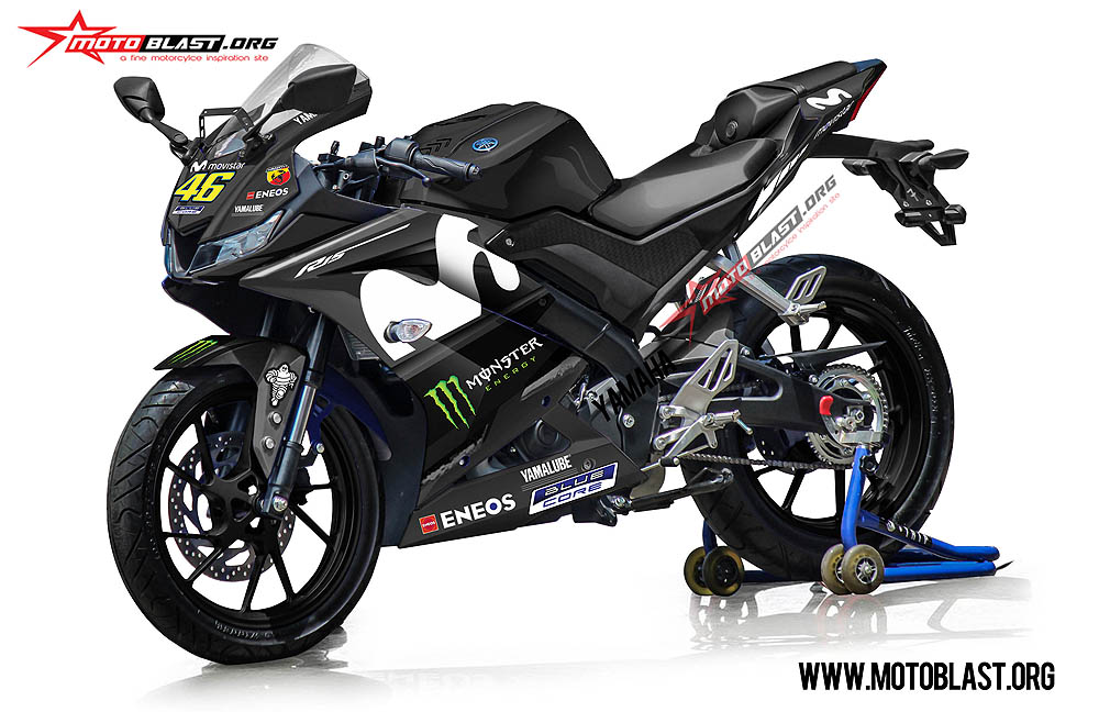 Modifikasi Striping Yamaha R15 V3 Movistar Motogp 2022 