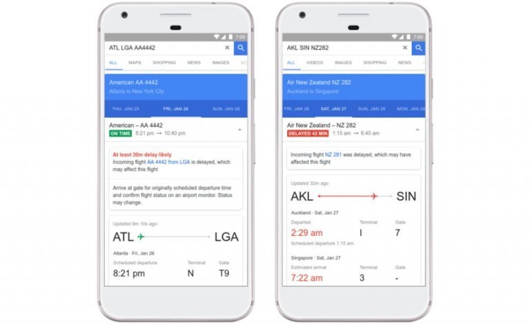 google update flight info