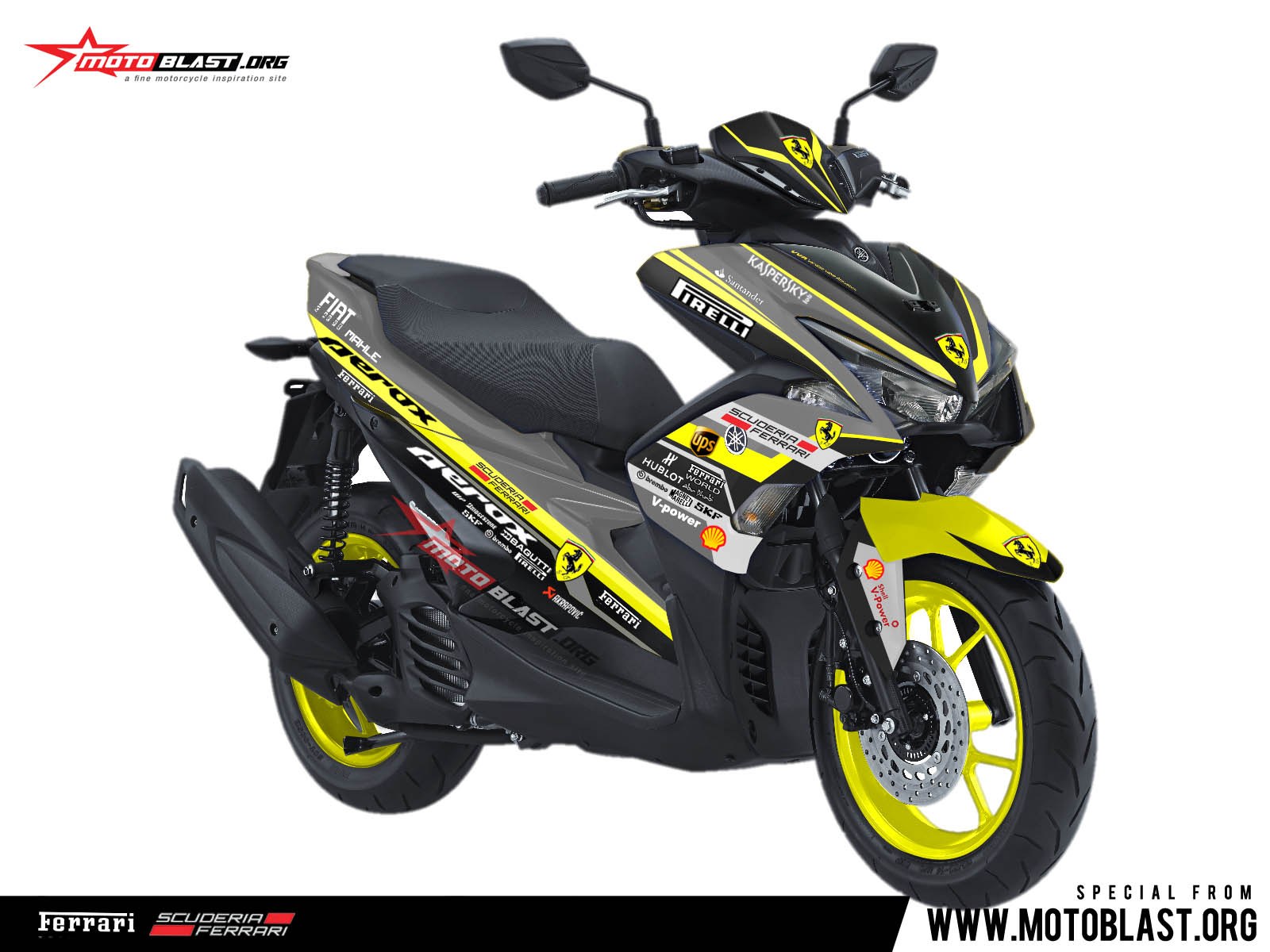  Modifikasi  Striping Aerox 155 Grey Ferrari MOTOBLAST