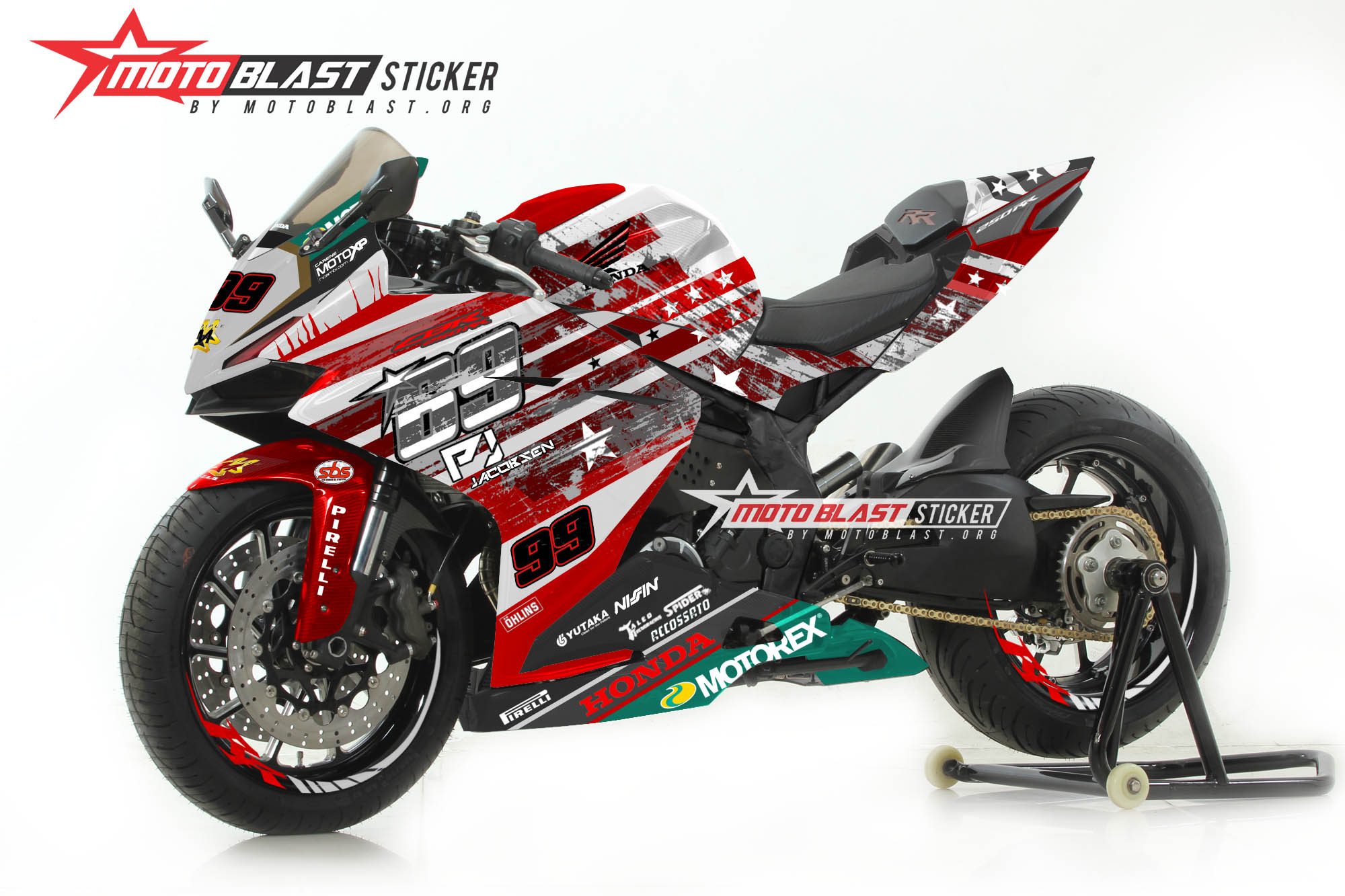 Modifikasi Striping Cbr250rr Special Nicky Hayden Wsbk Red Motoblast