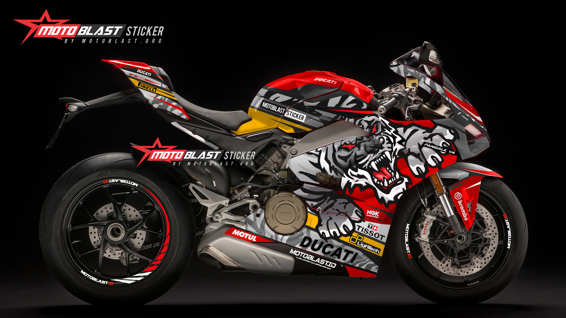 Modifikasi Striping Ducati  Panigale V4 White Tiger  MOTOBLAST