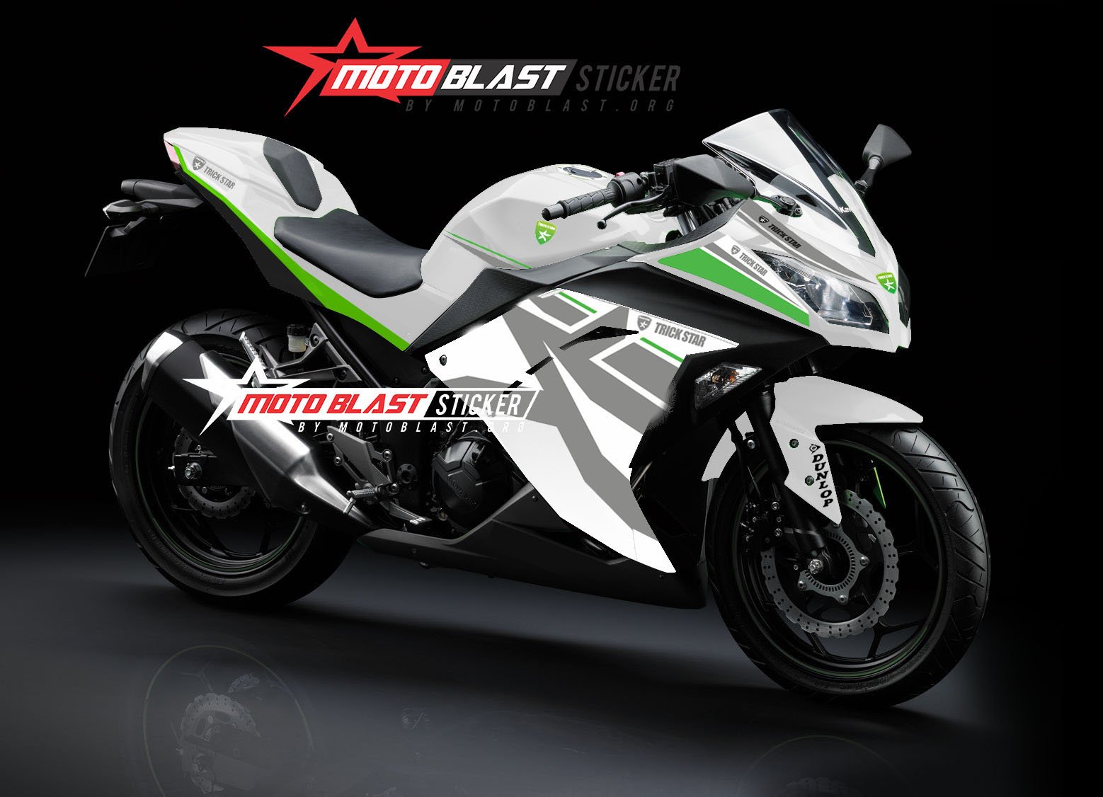NINJA 250R FI WHITE - TRICK STAR-2