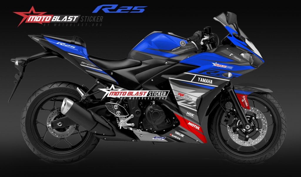 Modifikasi Striping Yamaha R25 Anniversary Blue MOTOBLAST