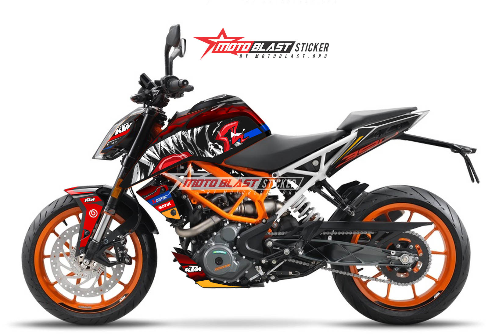 Modifikasi Striping KTM Duke 125, 250, 390 livery venom hjc | MOTOBLAST