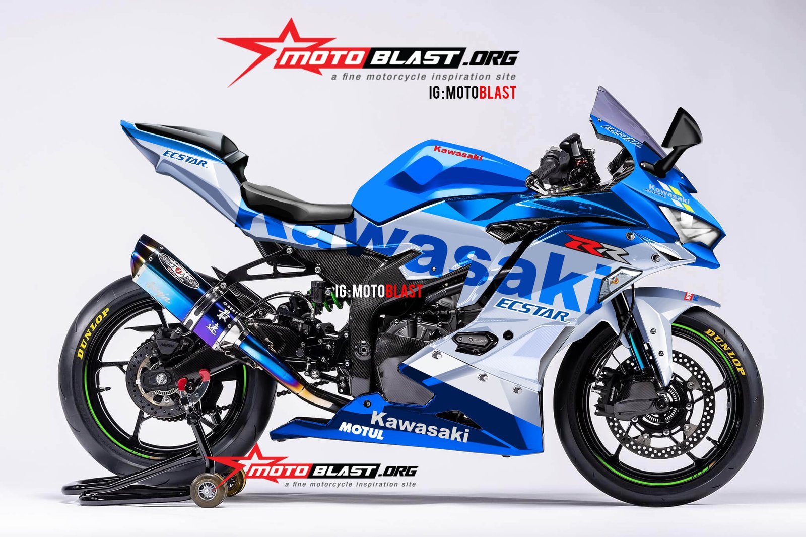 Sangar banget Ninja ZX-25R Blue spark ABS SE livery ala ecstar GP ...