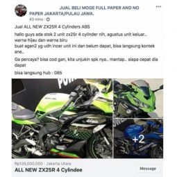 zx25r dijual lagi oleh calo