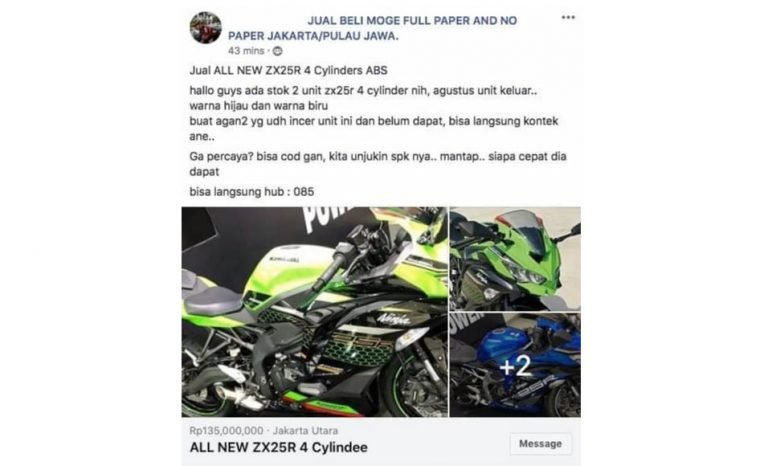 zx25r dijual lagi oleh calo