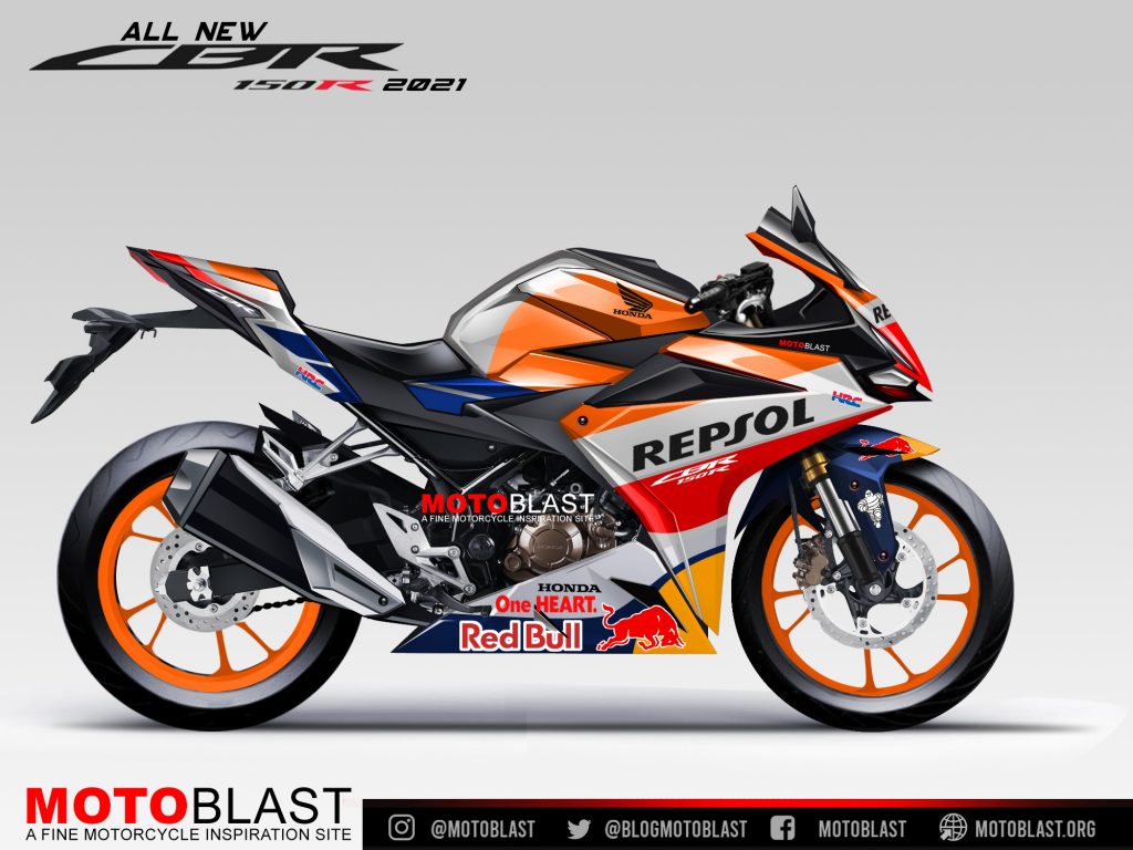 New Rendering New Honda CBR150R 2021 Repsol | MOTOBLAST