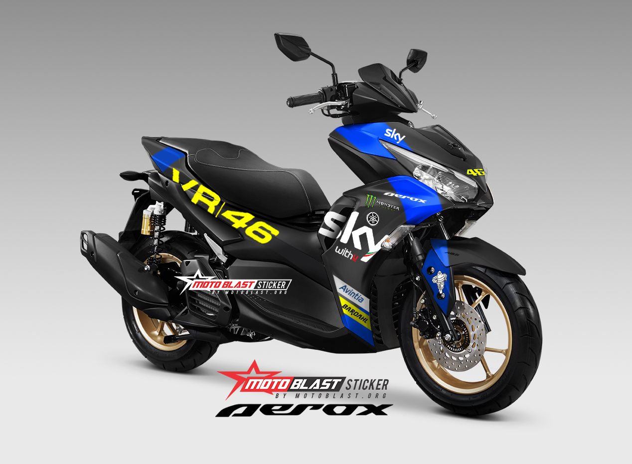 Modif Striping Yamaha New Aerox 155 VVA Connected Sky Racing team ...