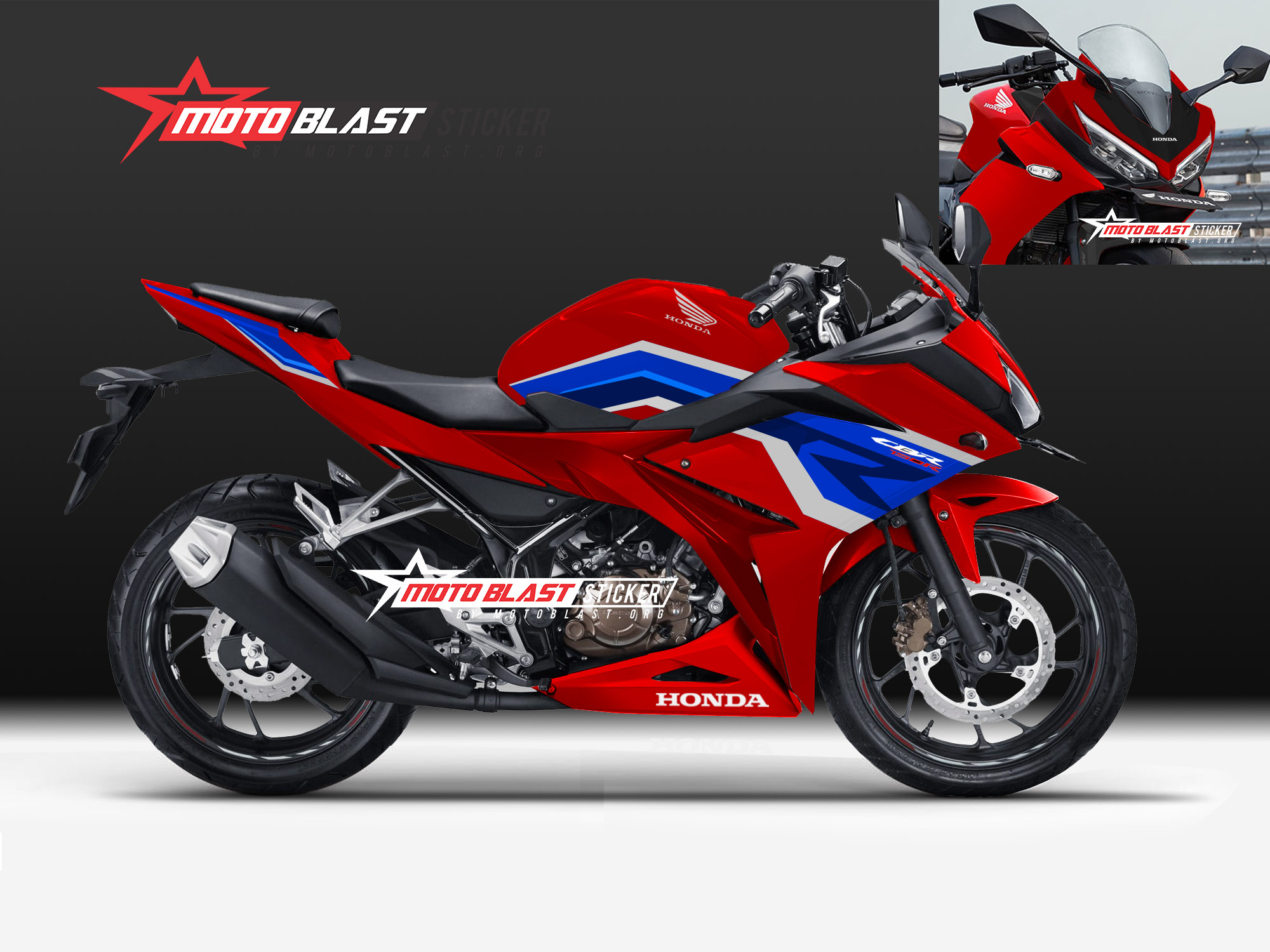 Modifikasi striping Honda New CBR150R 2019 livery HRC 2021 | MOTOBLAST