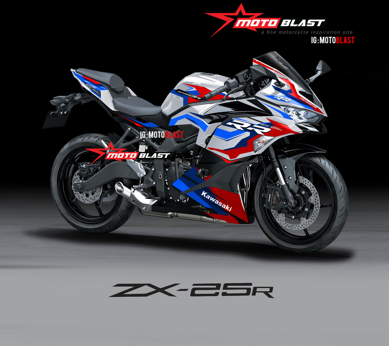 Modifikasi Striping Ninja Zx25r Livery Bmw Tricolor Motoblast