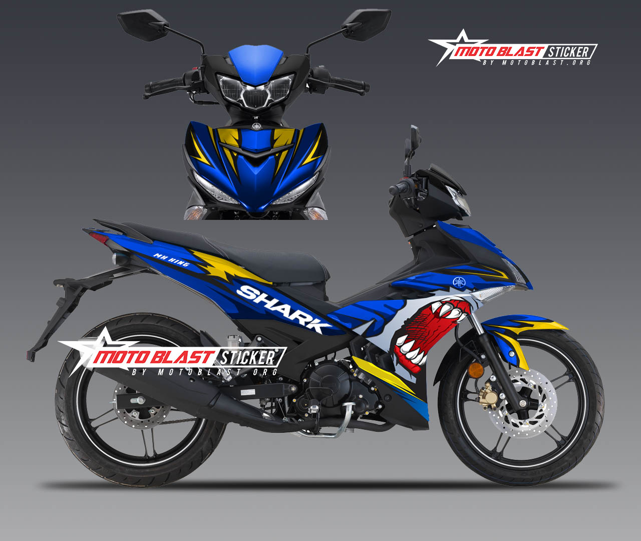 Modifikasi Striping Yamaha MX King 150 Shark blue - MOTOBLAST