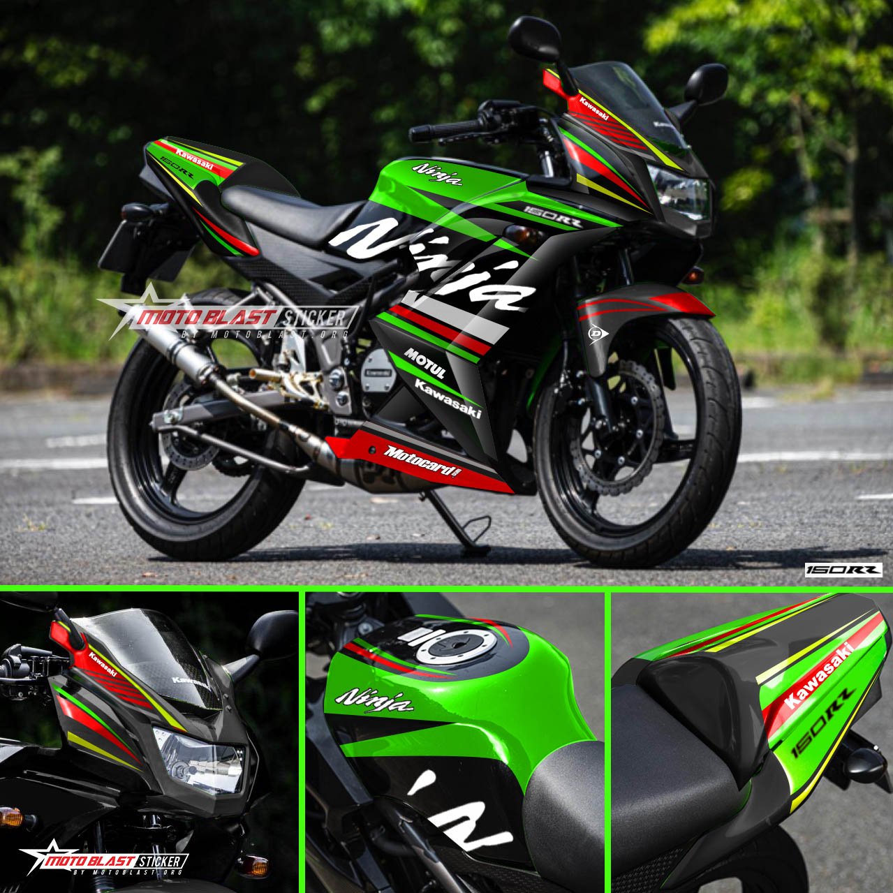 Picture of Modifikas striping Kawasaki Ninja 150RR green sporty - MOTOBLAST