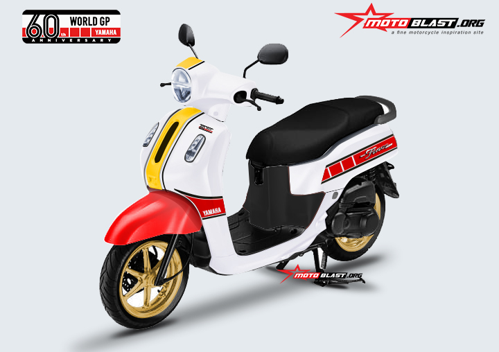 Lagi Reka Digital Warna Skutik Retro Yamaha Livery Th Anniversary World GP MOTOBLAST