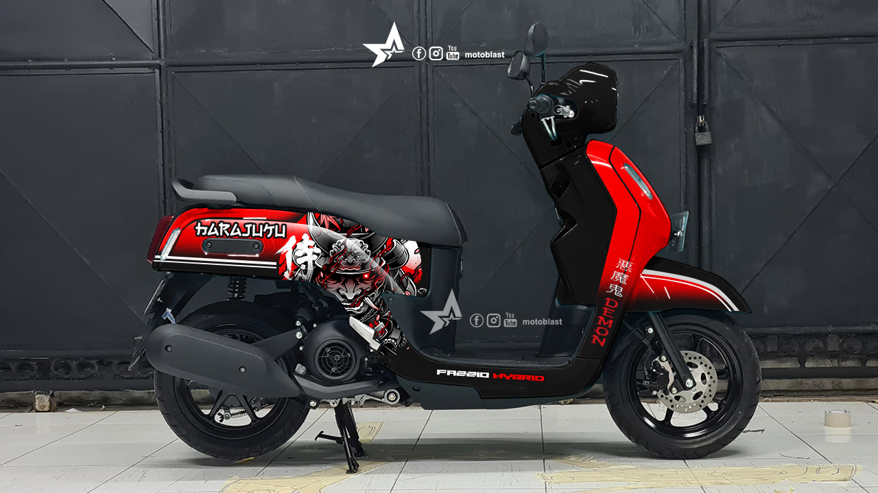 Modifikasi Striping Yamaha Fazzio Hybrid Harajuku MOTOBLAST