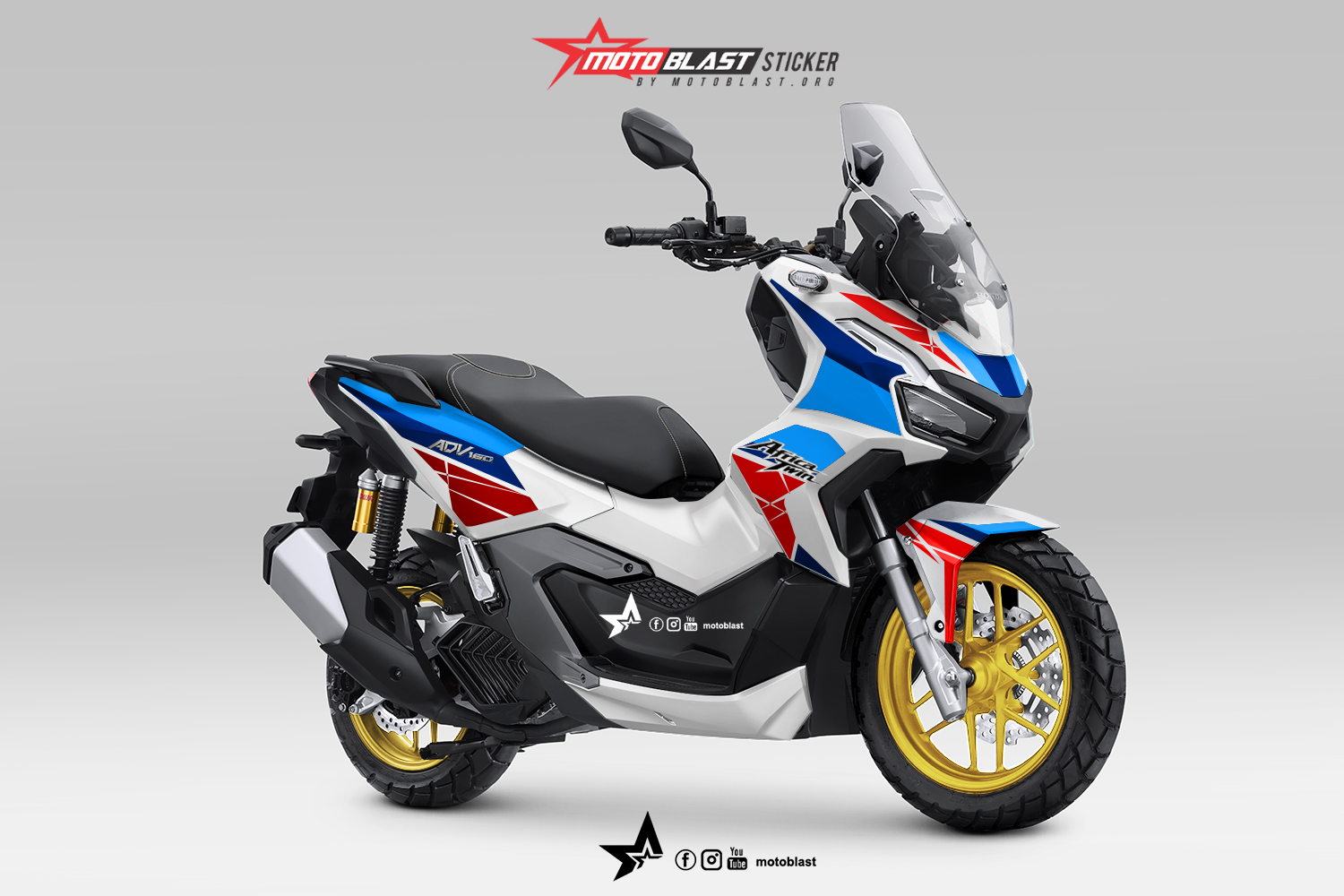 Modifikasi Striping Honda ADV 160 Africa Twin MOTOBLAST