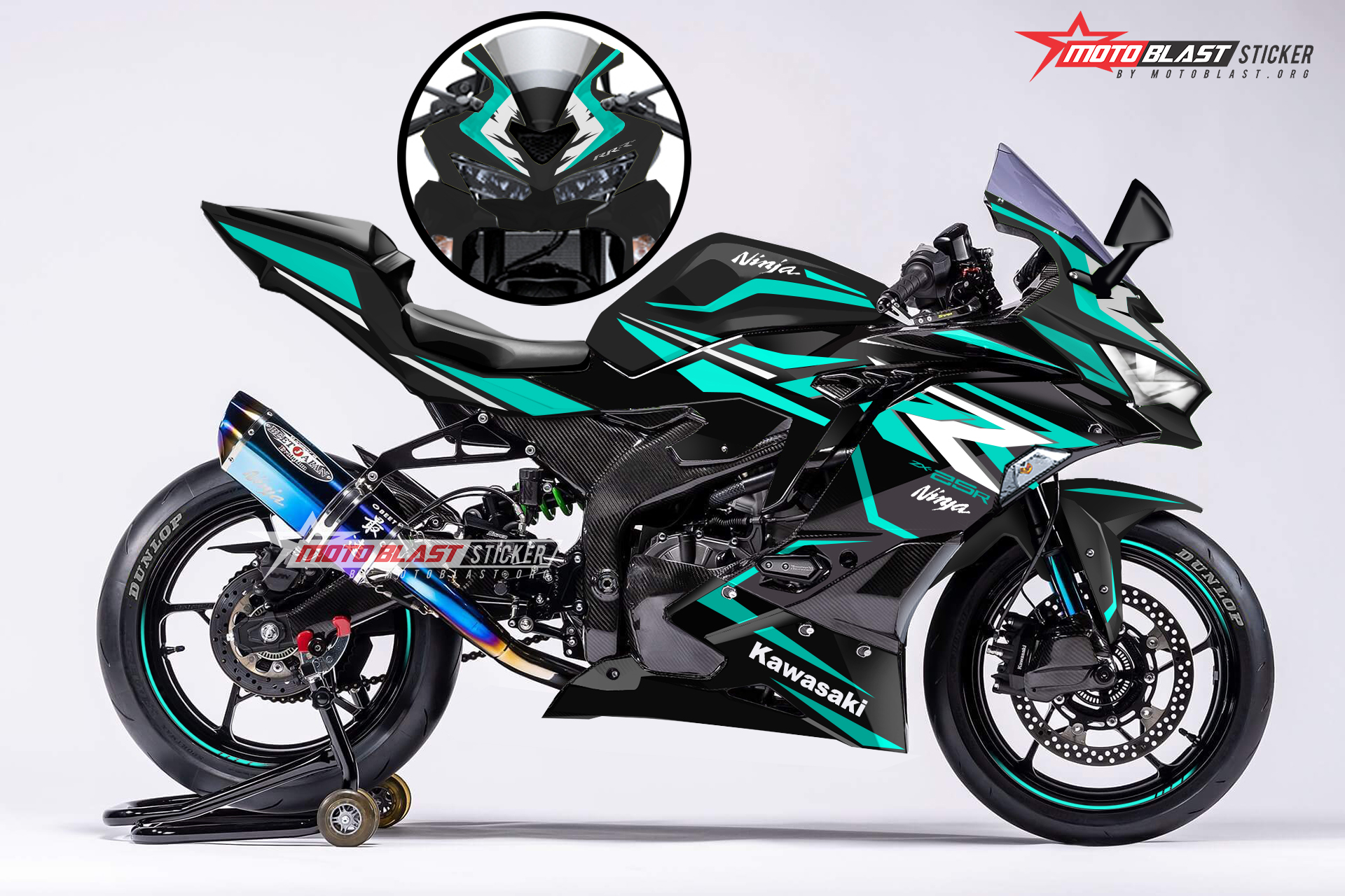 Modifikasi Striping Kawasaki Ninja ZX25R Toska MOTOBLAST