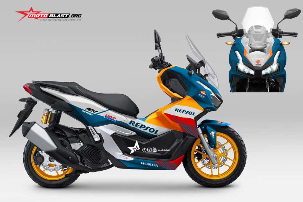 Modifikasi Striping Honda ADV 160 Repsol NSR MOTOBLAST