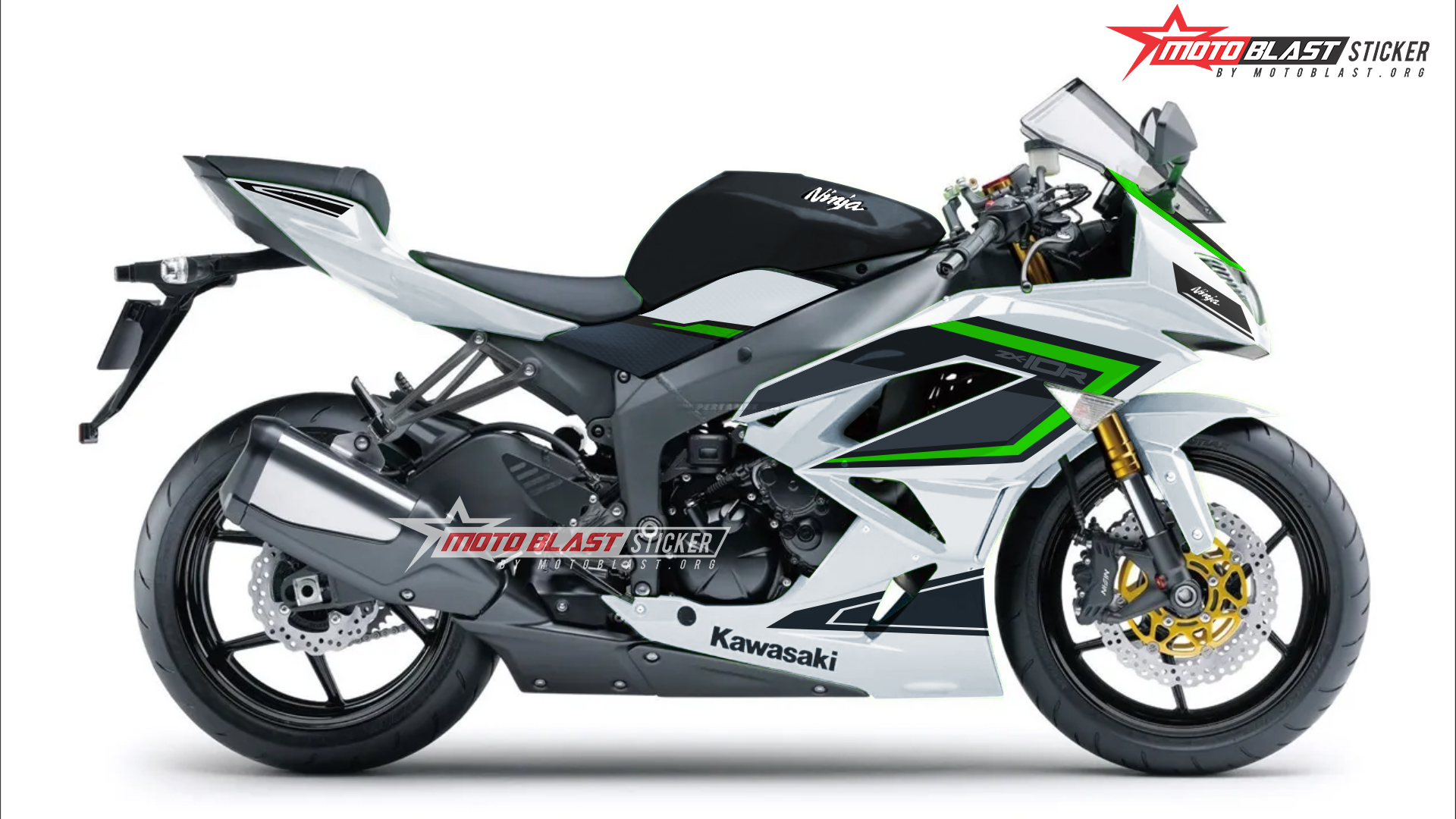 Modifikasi Striping Kawasaki Ninja ZX6R white - MOTOBLAST