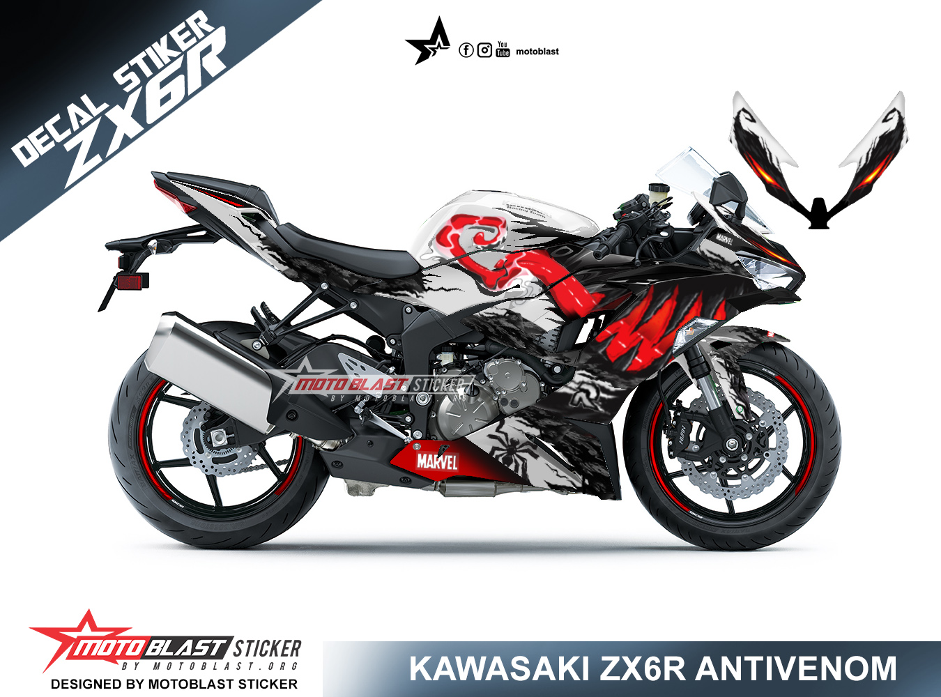 Modifikasi Striping Kawasaki Ninja ZX6R Antivenom - MOTOBLAST