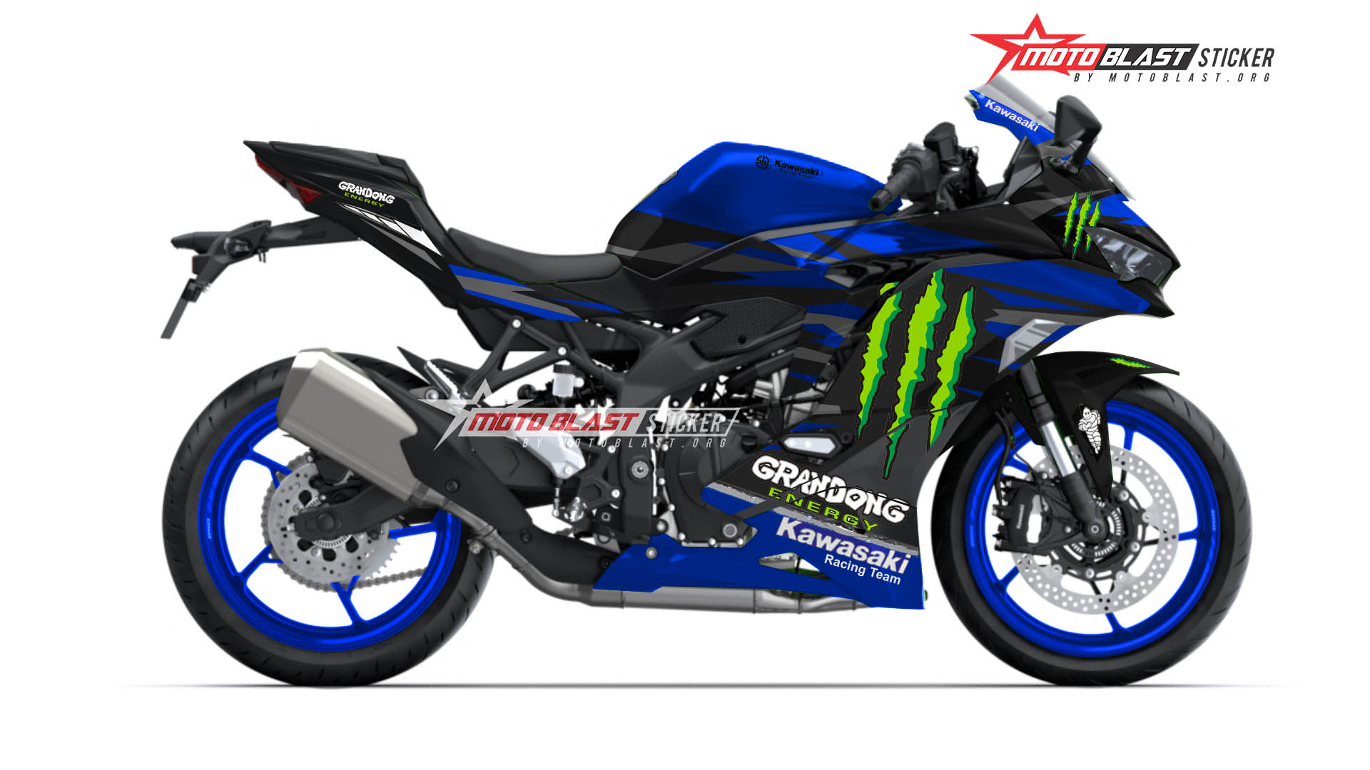 Modifikasi Striping Kawasaki ZX-25R Livery Grandong Energy - MOTOBLAST