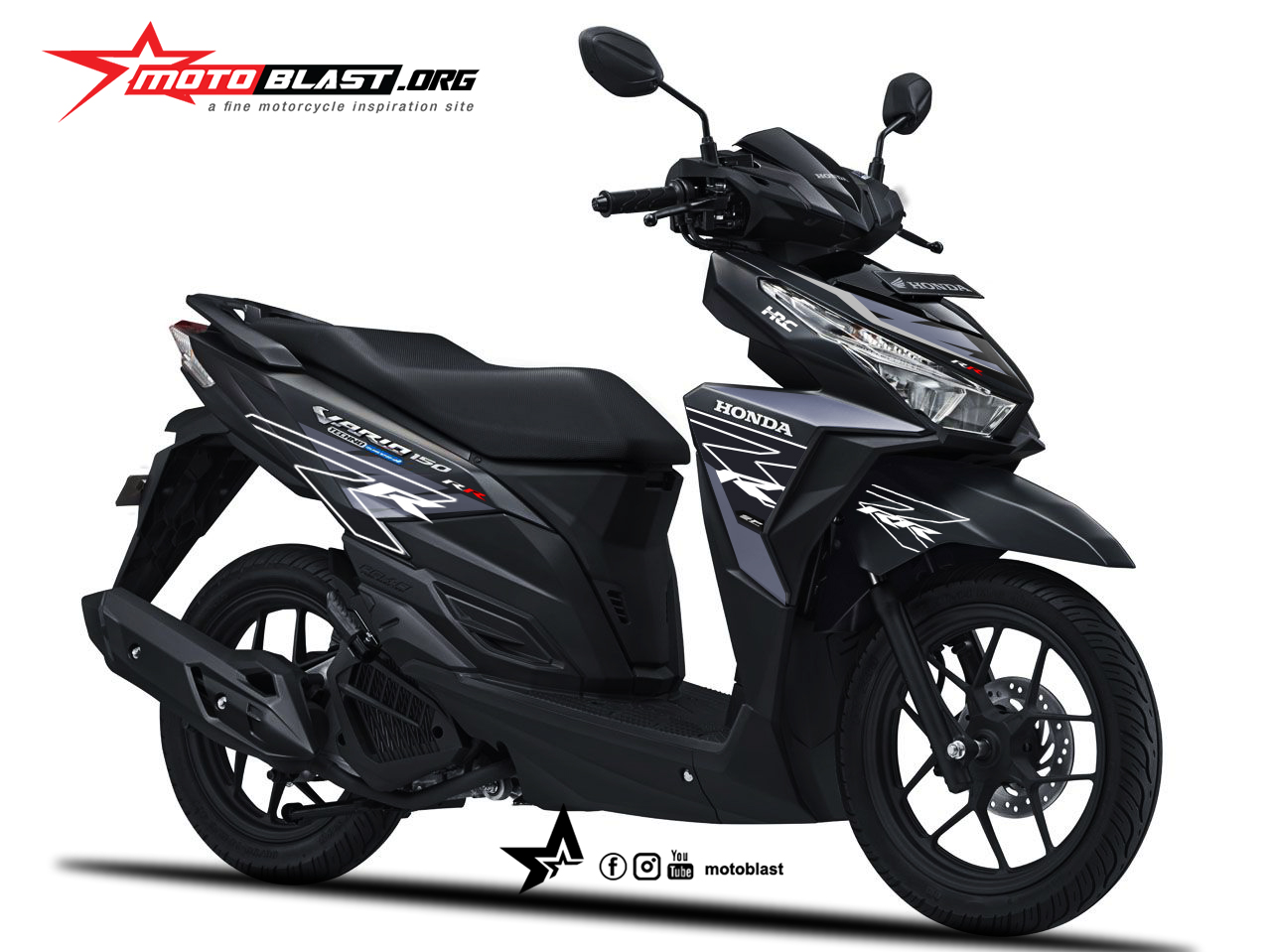 Modifikasi Striping Honda Vario 150 2015 Black HRC - MOTOBLAST