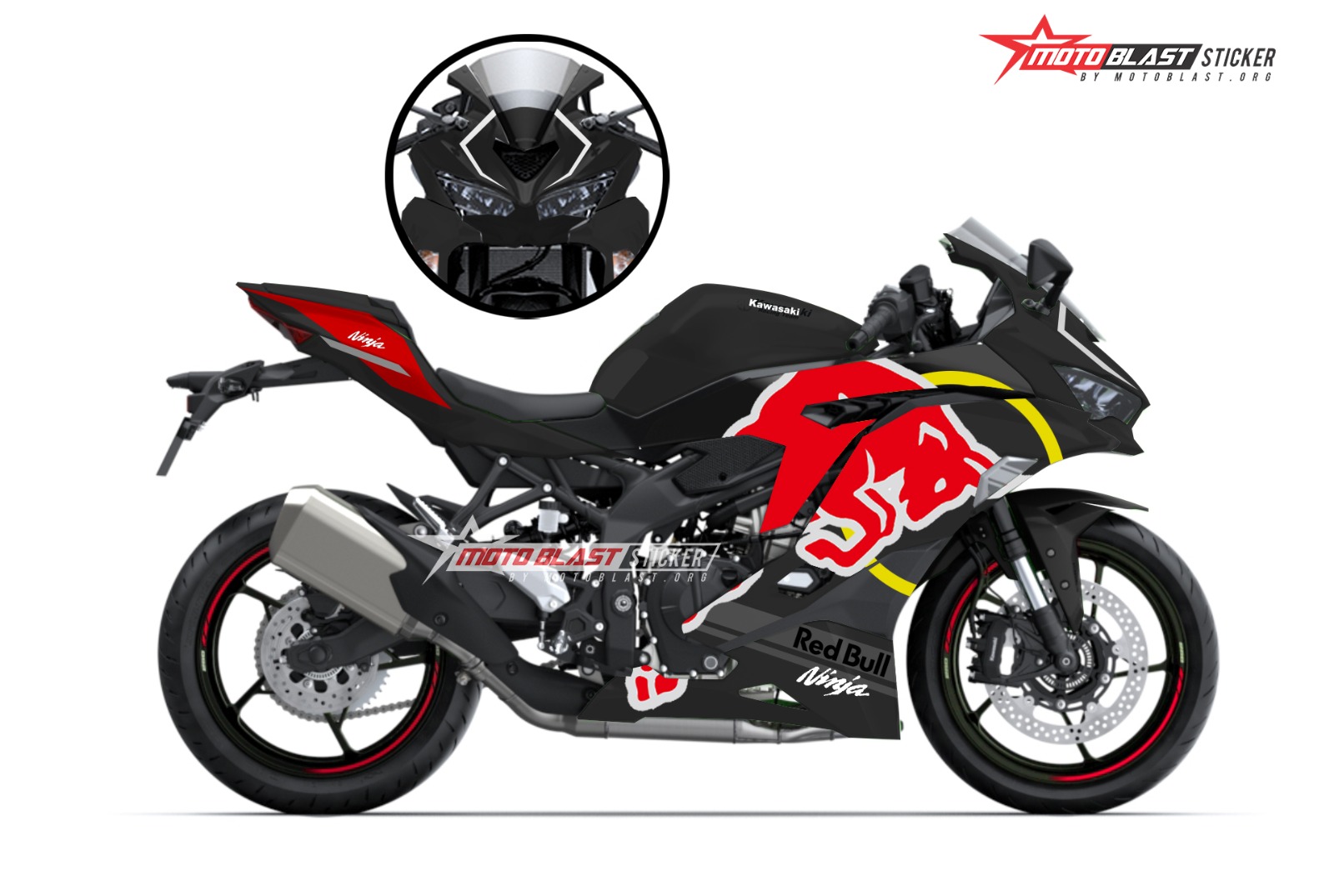 Modifikasi striping ZX-25R Black Redbull - MOTOBLAST