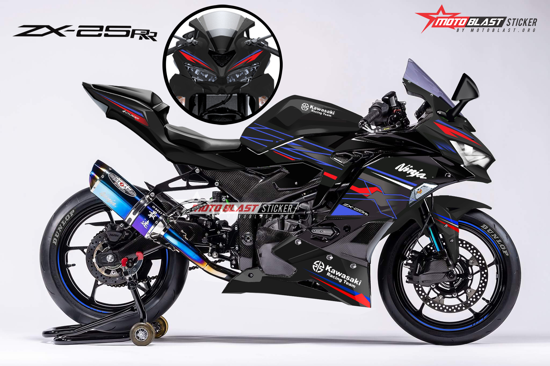 Modifikasi Striping Kawasaki Ninja Zx25r Black Krt Blue Prototype 2023 Motoblast 4591