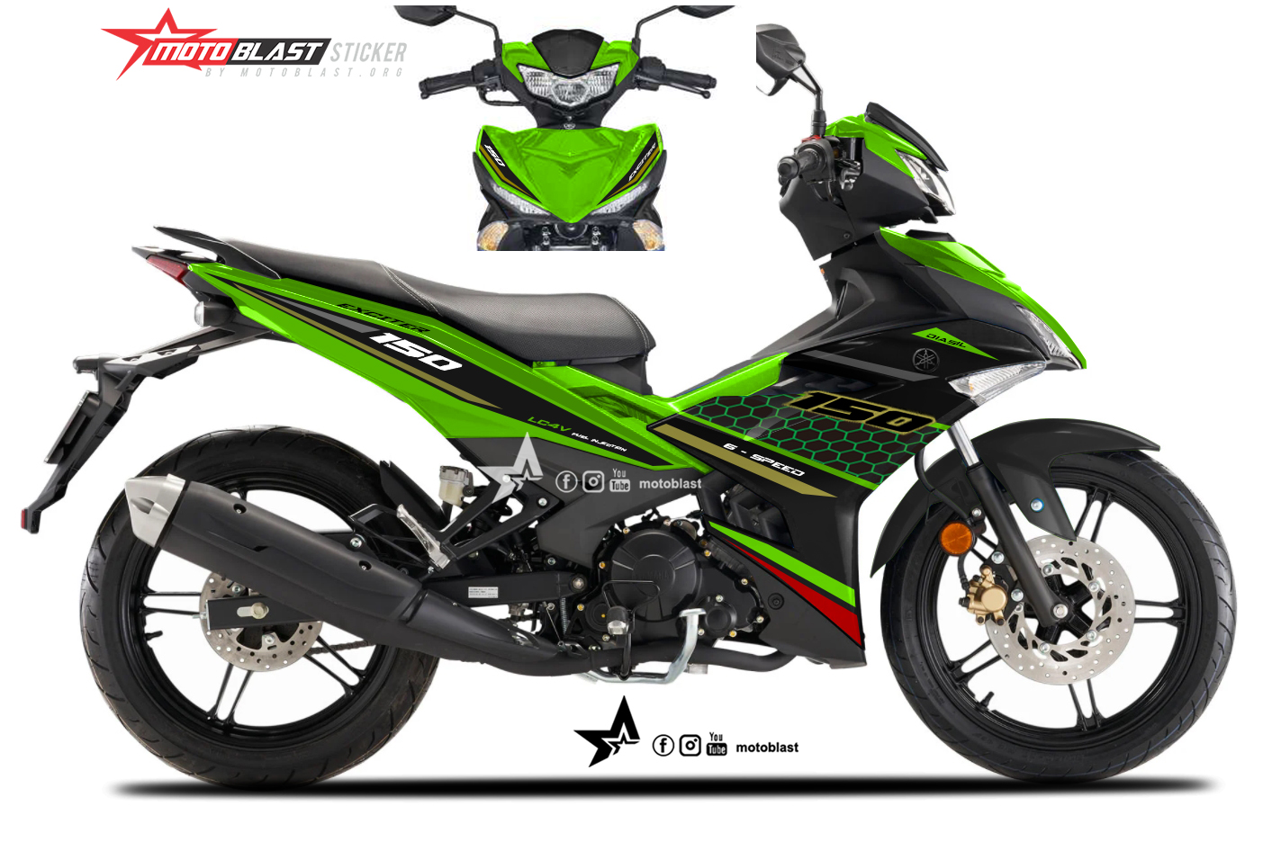 Modifikasi striping Yamaha MX King 150 ala kawasaki racing team - MOTOBLAST