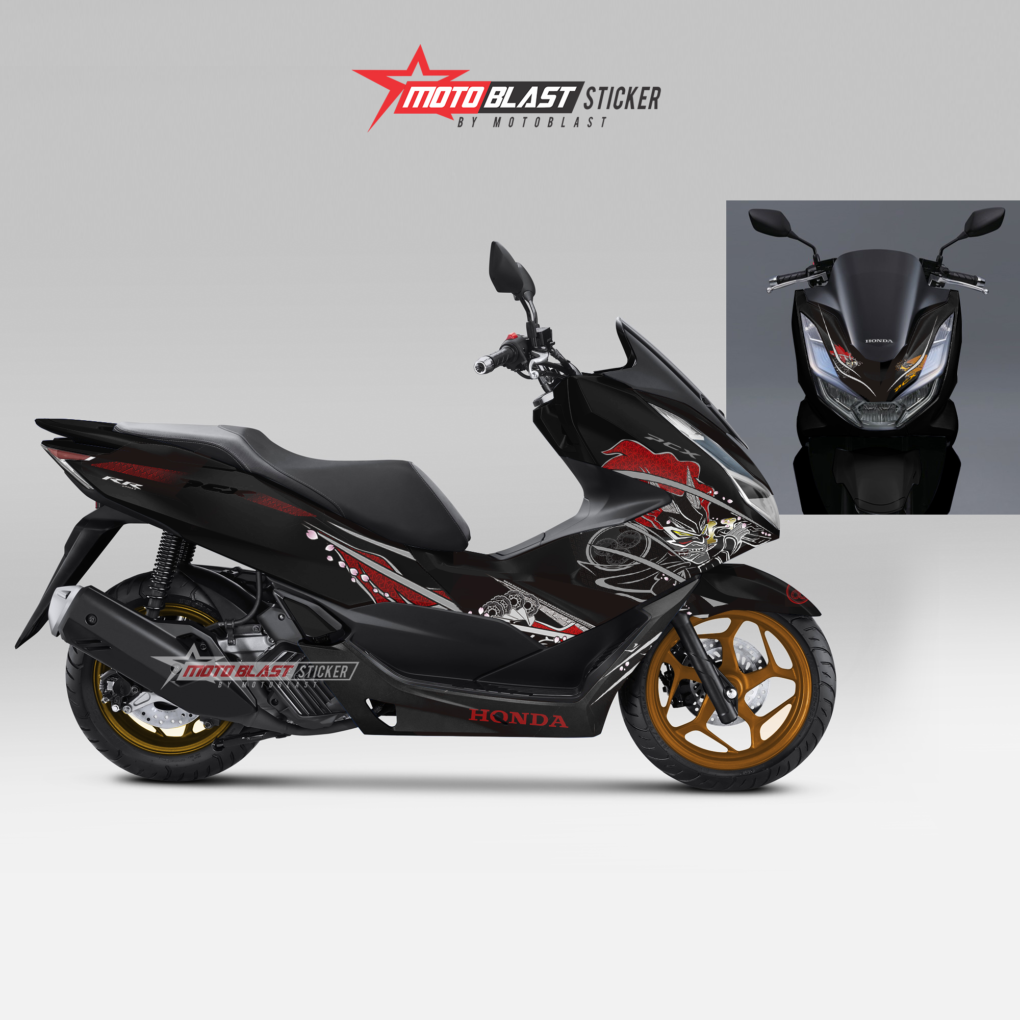 Modifikasi striping Honda PCX 160 Garuda X Samurai - MOTOBLAST