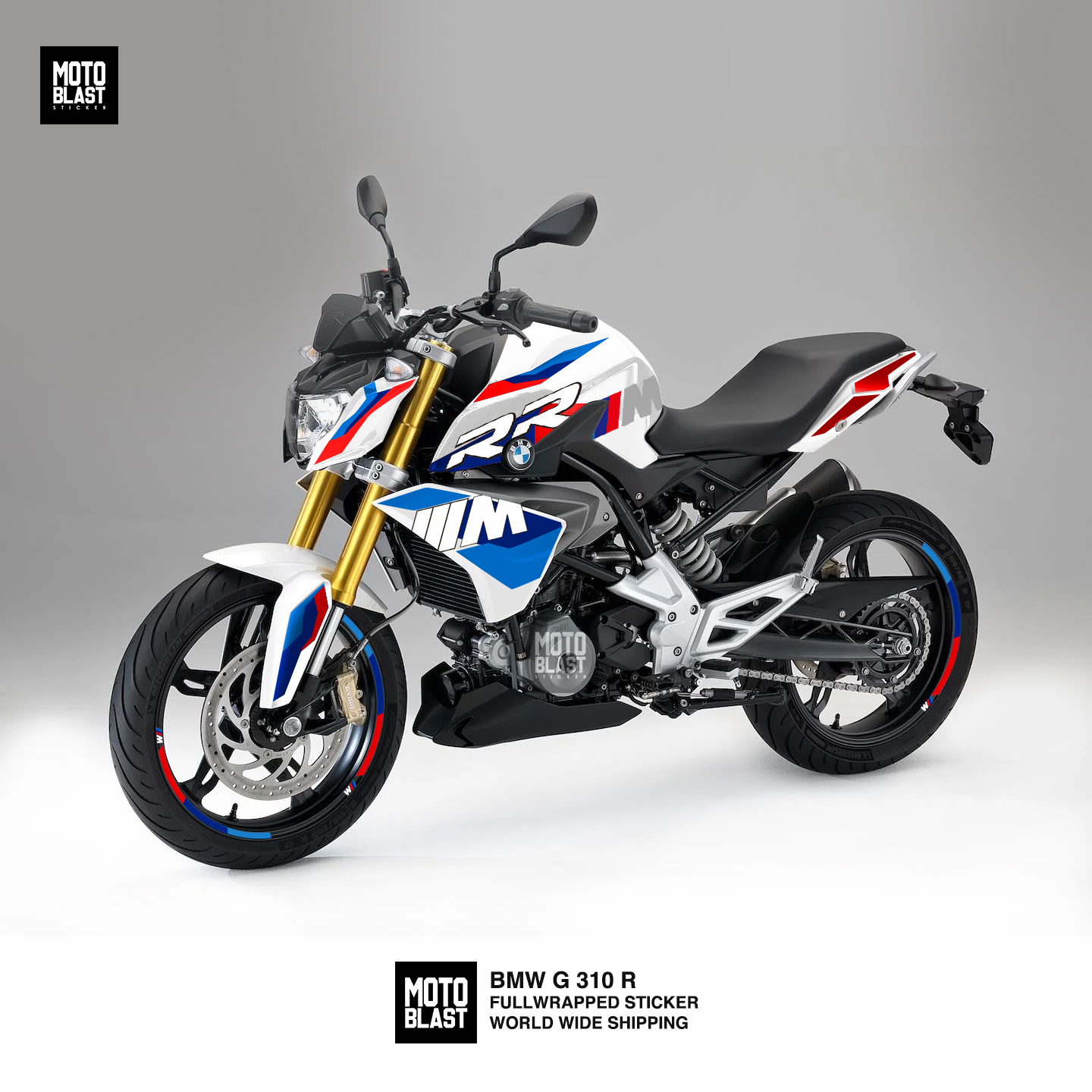 Modifikasi Striping BMW G310R White tricolor - MOTOBLAST