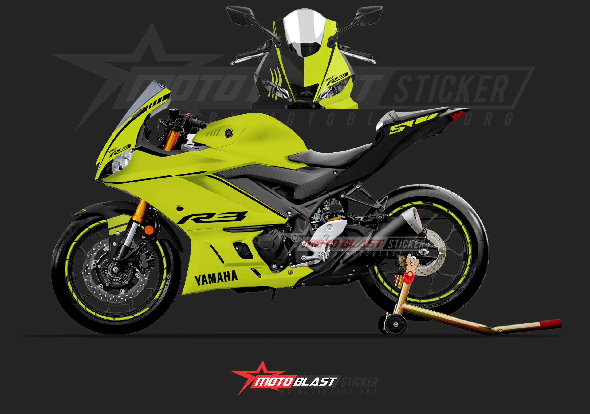 Modifikasi Striping Yamaha New R Venom Motoblast