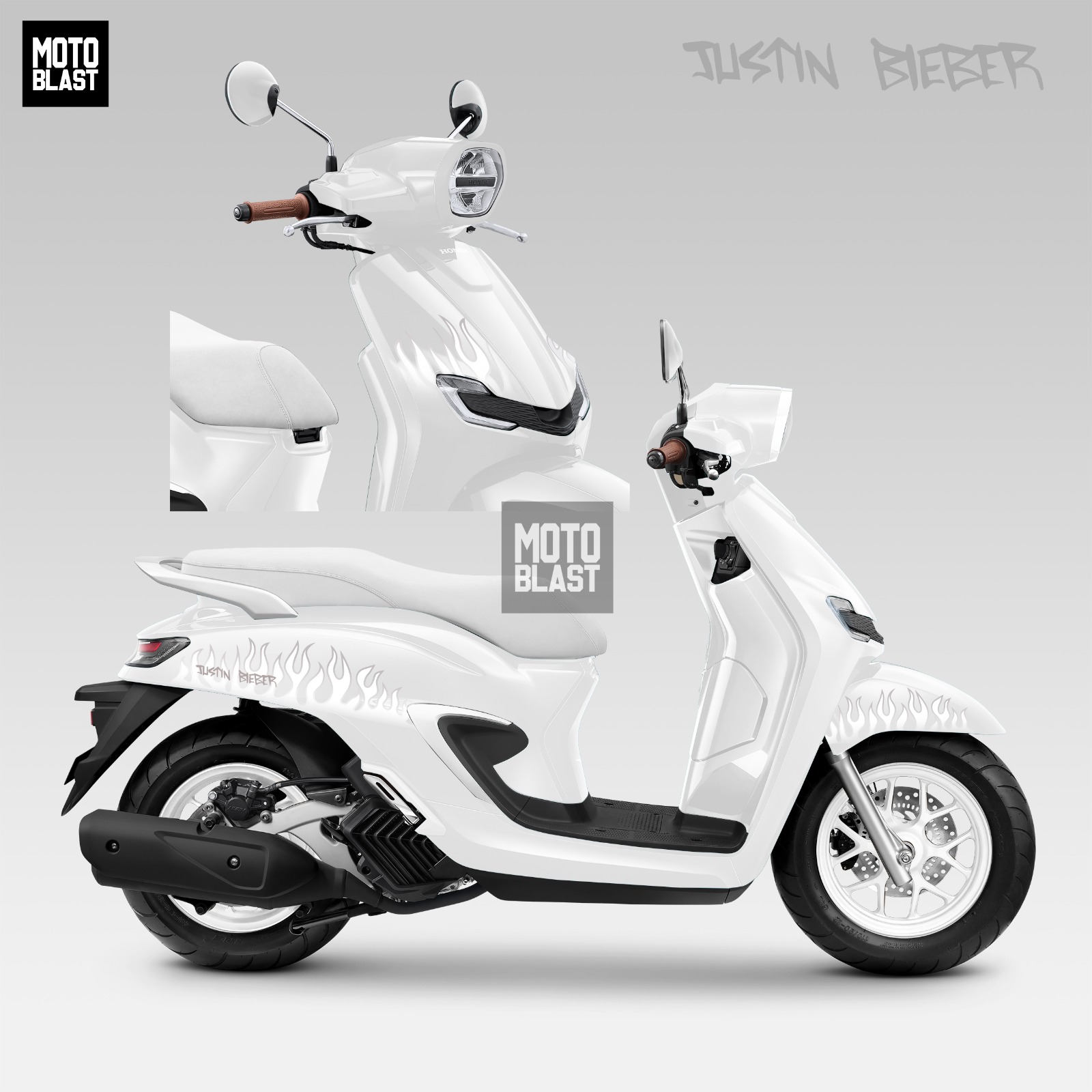 Modifikasi striping Honda Stylo 160 Justin Bieber white - MOTOBLAST