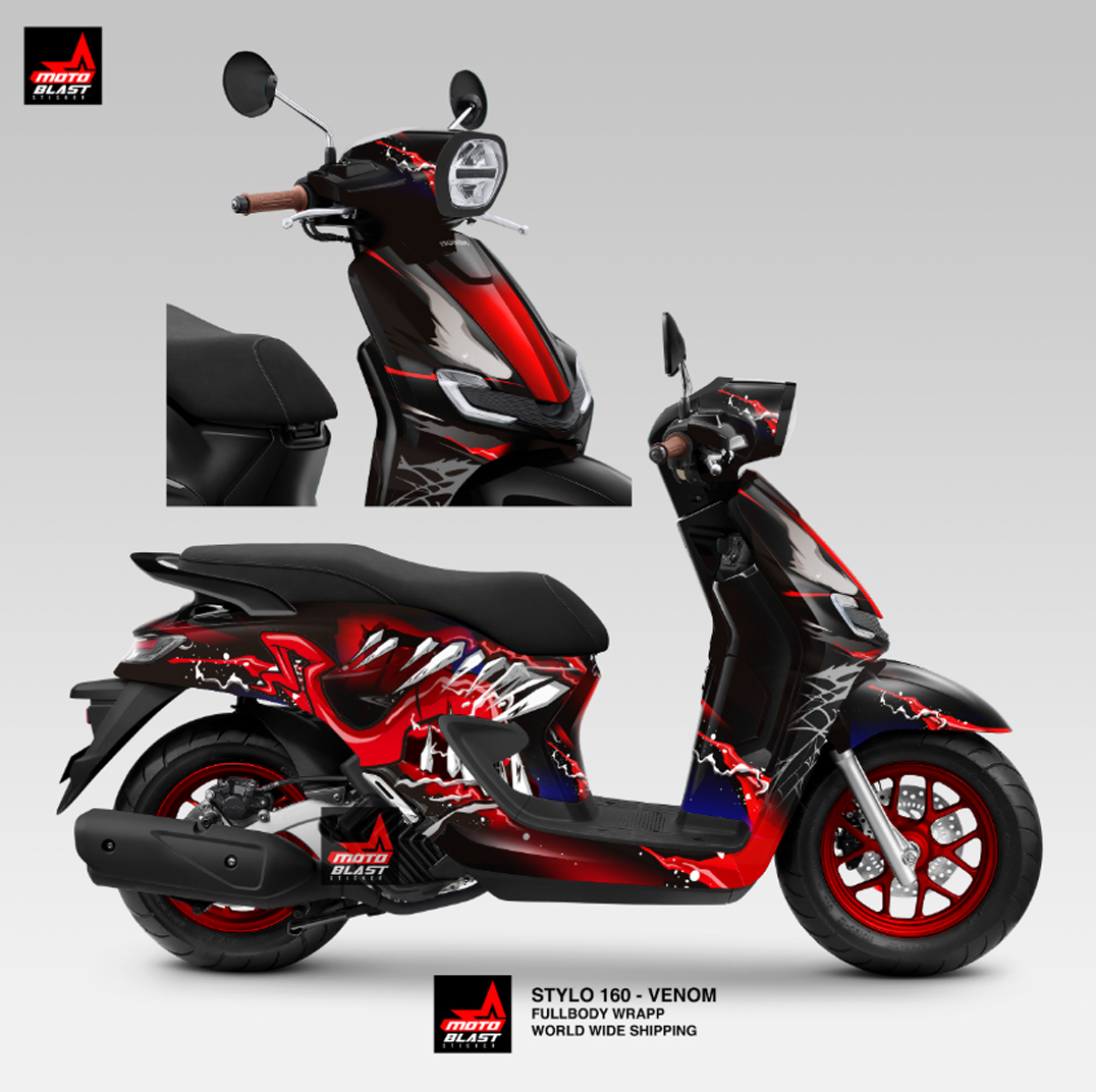 Modifikasi Striping Honda New Stylo Venom Motoblast