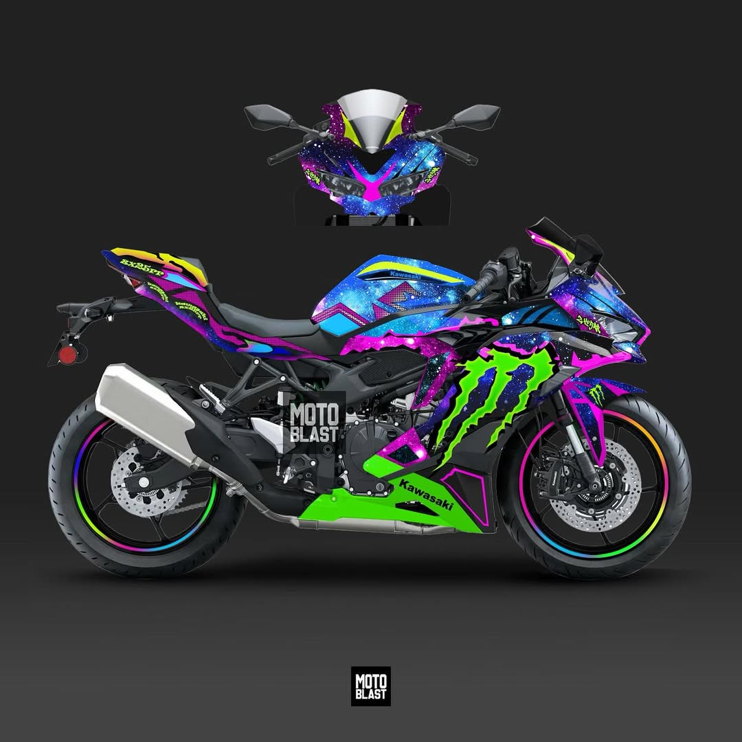 Modifikasi Striping Kawasaki Ninja ZX25R Space Cosmic - MOTOBLAST